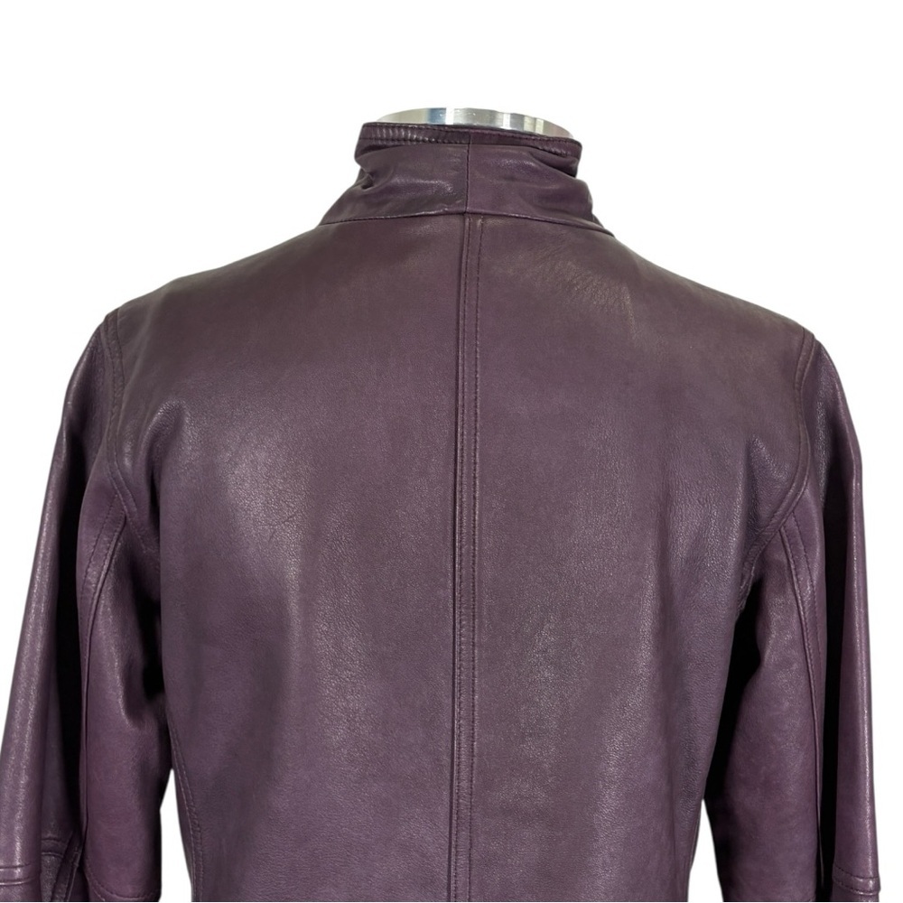 NEW J Jill Asymmetrical Moto Leather Jacket Size Small Petite - Picture 8 of 12